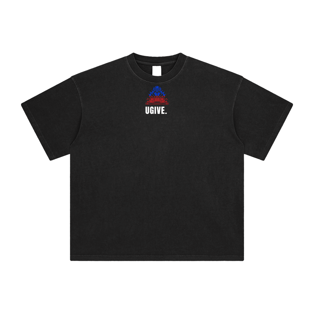 UGIVE,Haïti T-shirt,Haiti shirt ,streetwear with purpose,vintage black tee,oversized streetwear,minimalist graphic tee,charity clothing brand,humanitarian fashion,map shirt